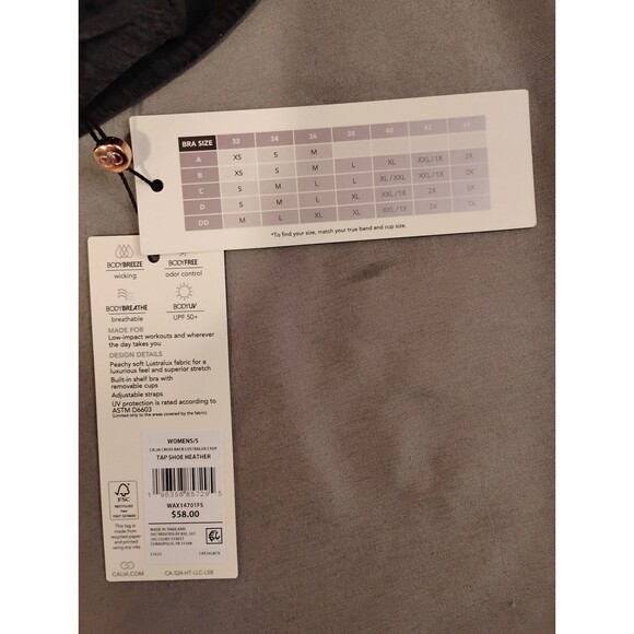 Women's Calia Low Support Lustralux Crop Crossback Sports Bra Tank Gray Small - Picture 7 of 7